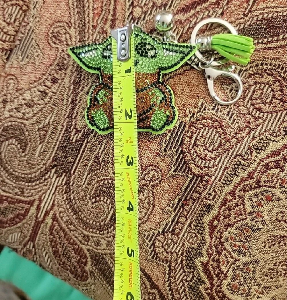 Green Star Wars-Inspired Kids Keychain Charm - Baby Yoda Style